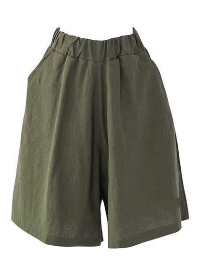 Women's Solid Color Simple Loose Casual Shorts