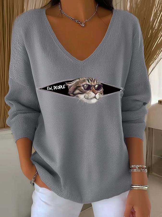 Women's Ew People Casual knitted Top