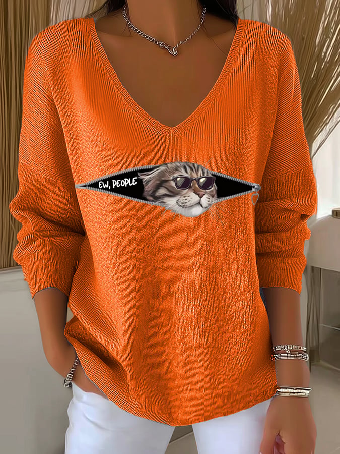 Women's Ew People Casual knitted Top