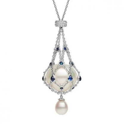 Last Day 49% OFF--Pearl & Gemstone Lavalier Pendant
