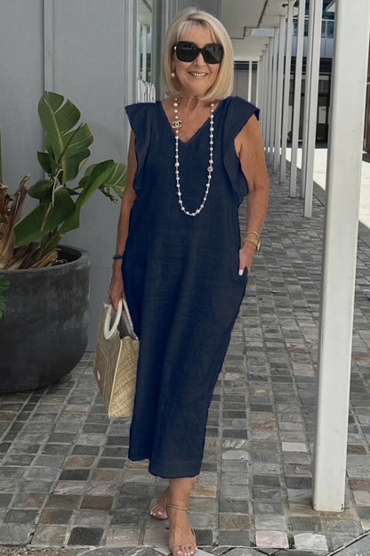 Cotton and linen casual dress