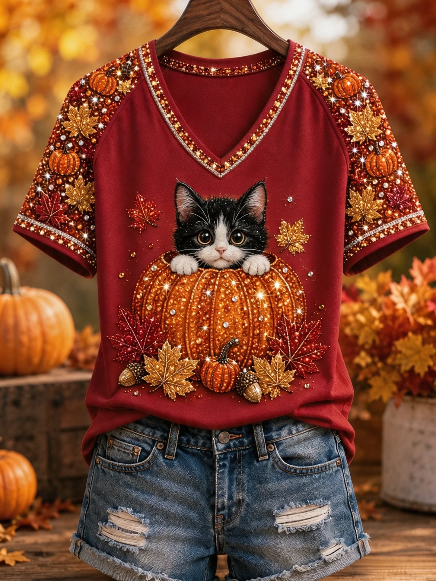 Women's Fall Animal Print T-Shirt