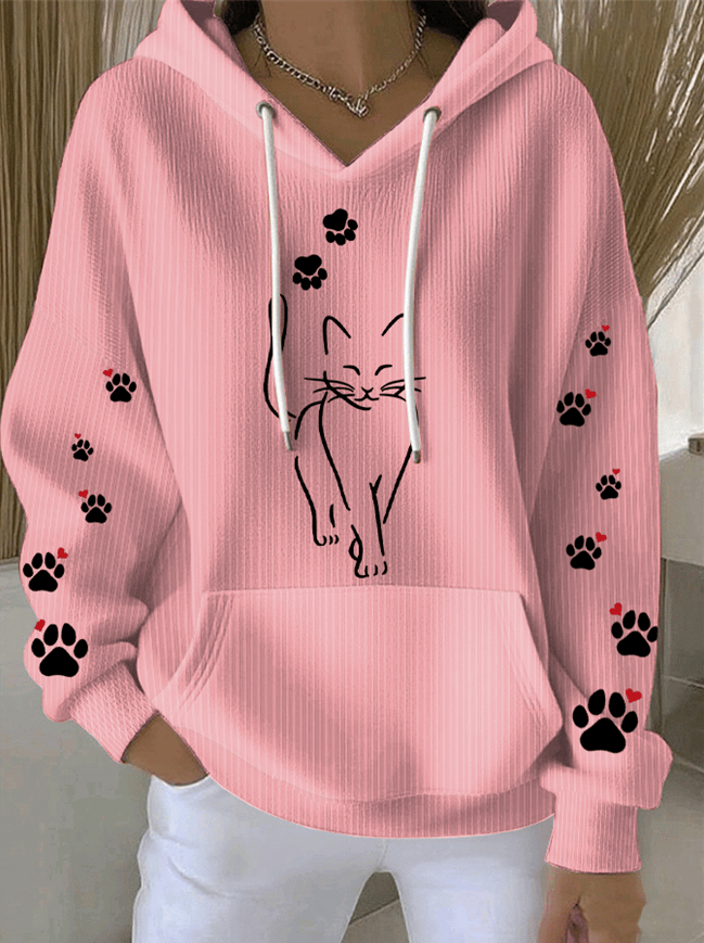 Women's Cat Print Casual Sweatshirt