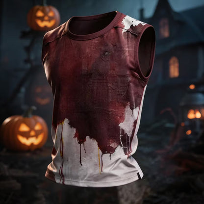 Men's Halloween Bloodstained Pattern Casual Vest