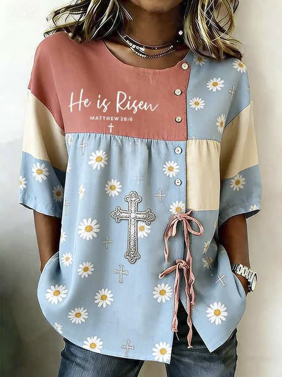 Ladies' Casual Floral Patchwork Cardigan