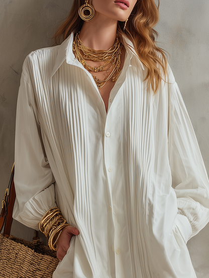 Ivory Casual Shirt Dress