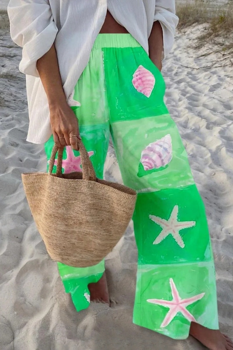 Conch Starfish Printed Casual Trousers