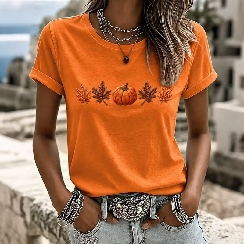 Women's Casual Pumpkin Print Autumn Top