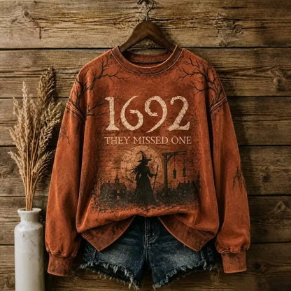 Women's Halloween 1692 Printed Pattern Casual Sweatshirt