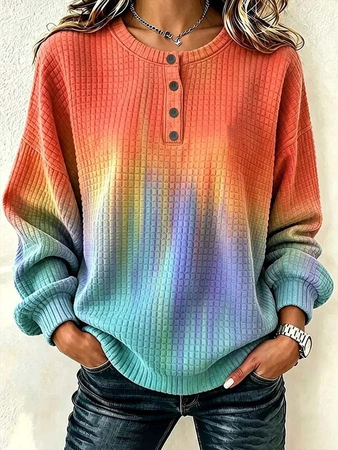 Women'S Casual Ombré Print Sweatshirt