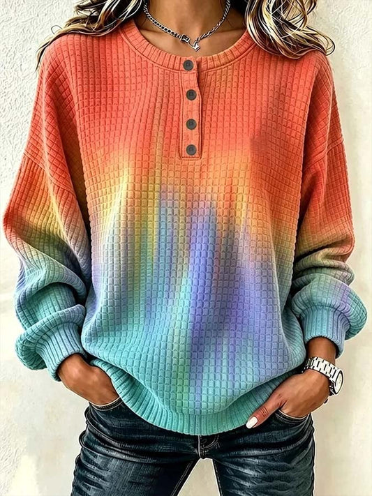 Women'S Casual Ombré Print Sweatshirt