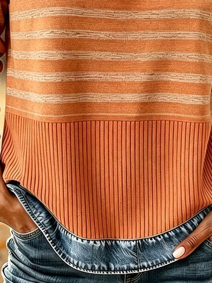 Women's Casual Color-Block Printed Top
