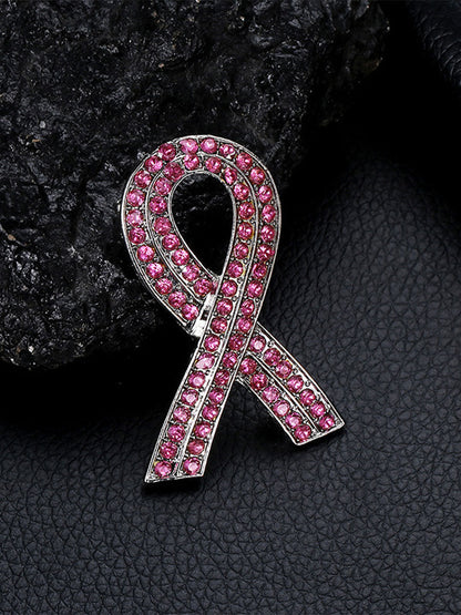 Women's breast cancer pink brooch
