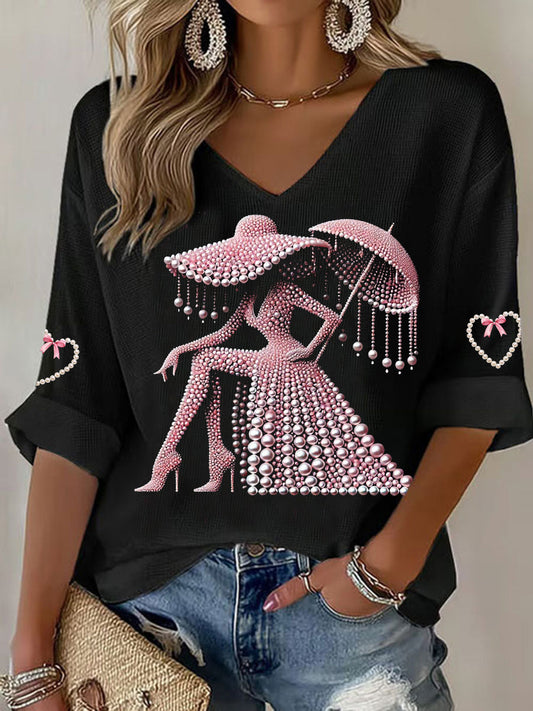 Women's Breast Cancer Awareness Waffle T-shirt