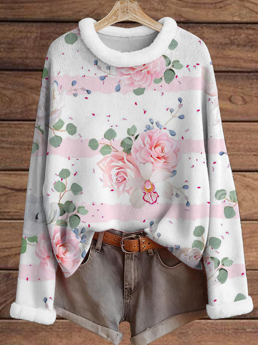 Women's Breast Cancer Pink furry print top