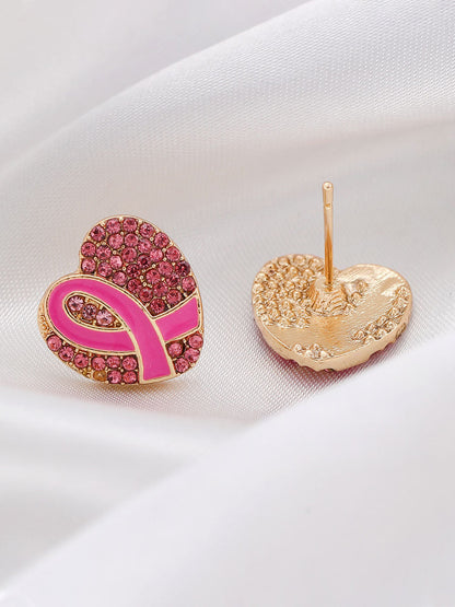 Women's Breast Cancer Awareness Pink Ribbon Earrings