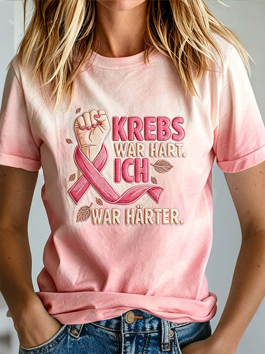Women's Breast Cancer Awareness Print T-shirt