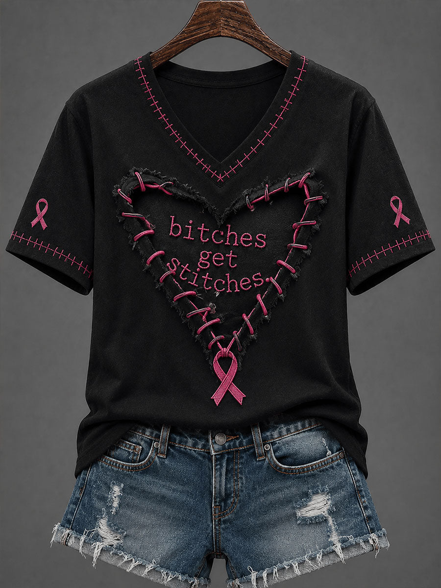 Women's Bitches Get Stitches Short-sleeved T-shirt