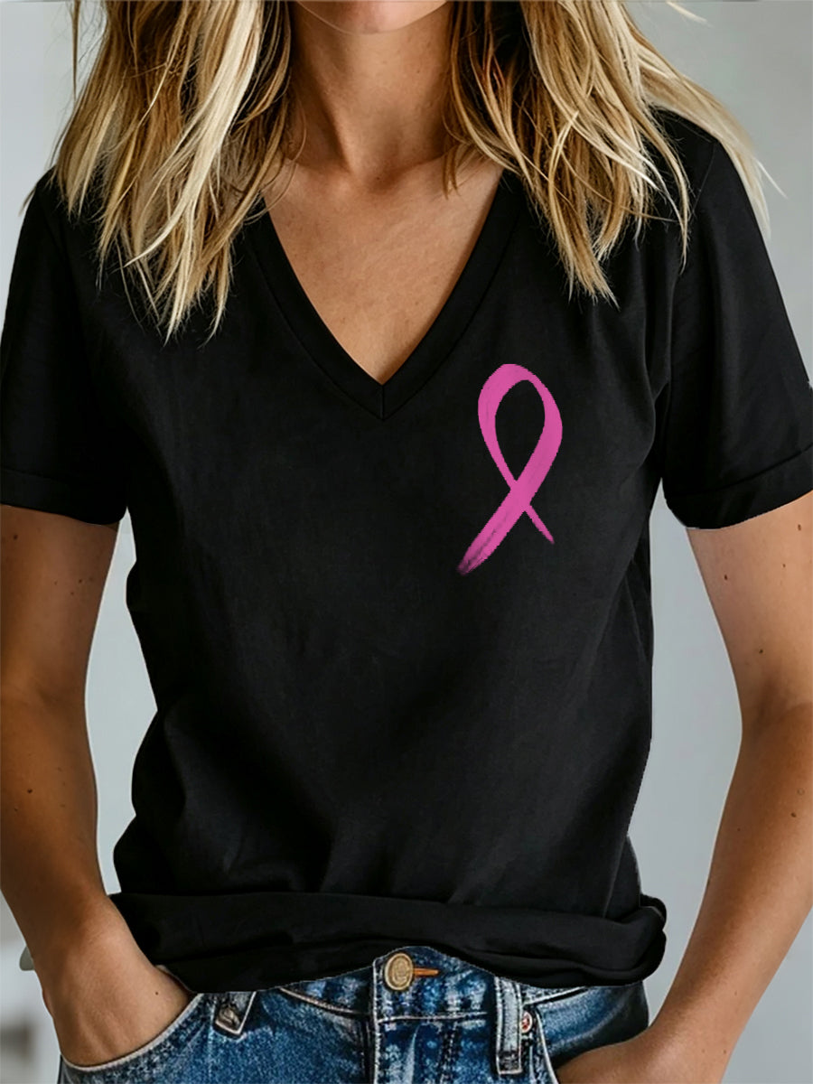 Women's Breast Cancer Awareness Print T-shirt