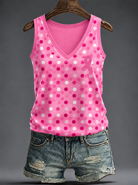 Women's Breast Cancer Pink V-neck vests