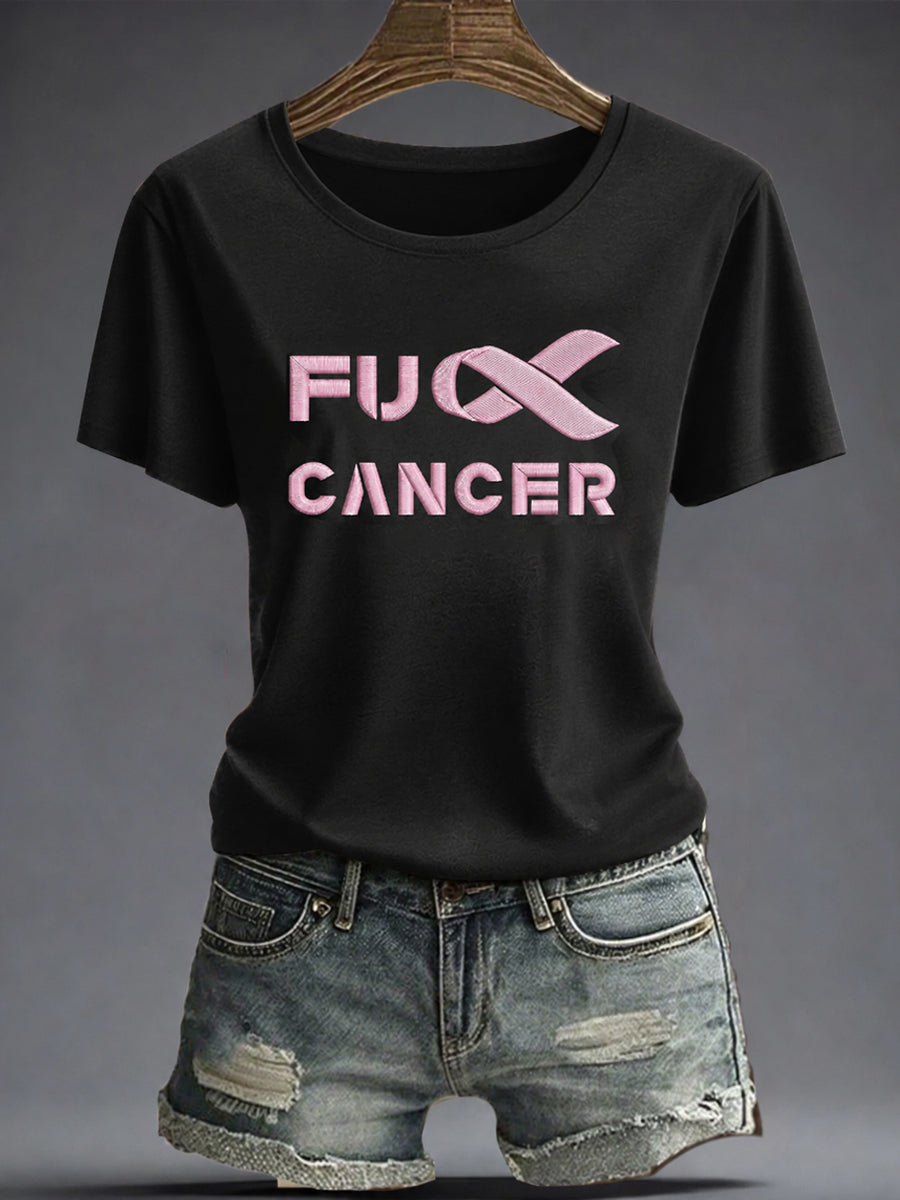 Women's “Fuck Cancer” Printed T-shirt