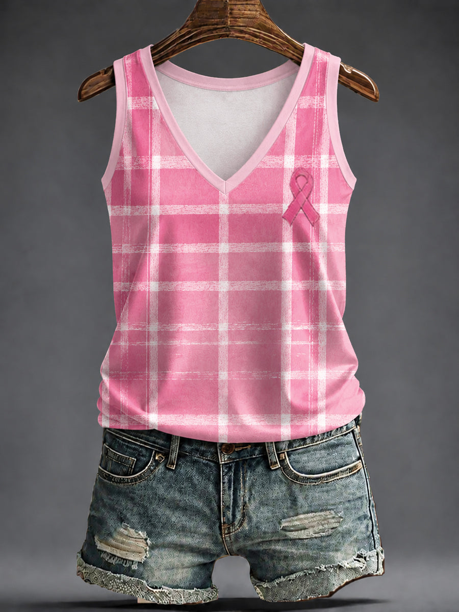 Women's Breast Cancer Pink V-neck vests