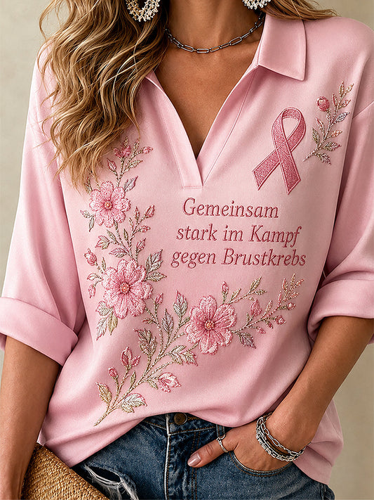 Women's Breast Cancer Awareness Print T-Shirt