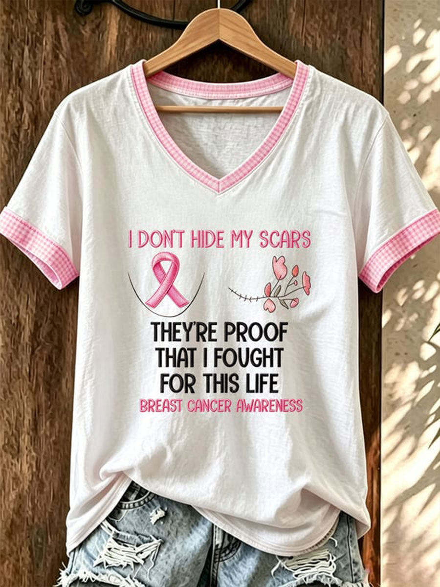 Women's I Don't Hid My Scars Short-sleeved T-shirt