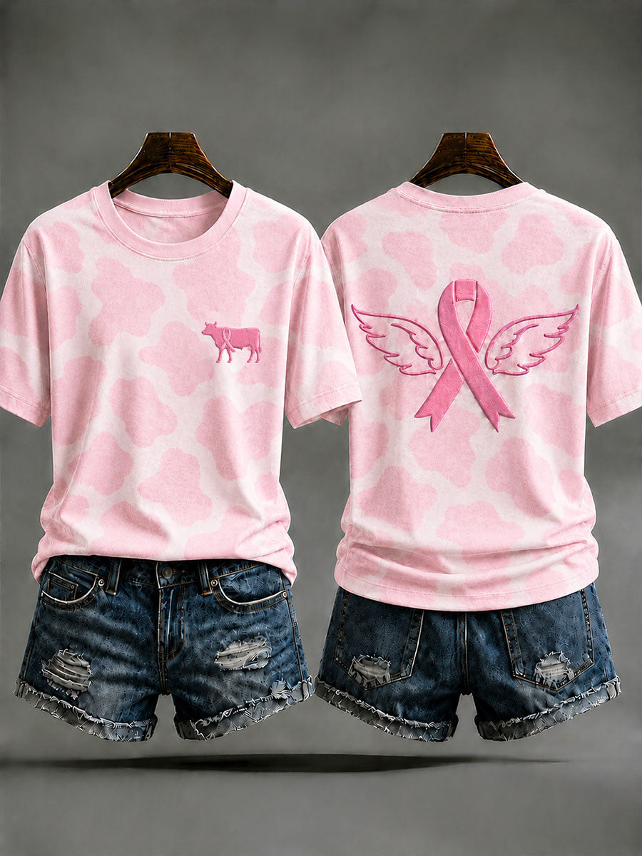 Women's Animal Print Breast Cancer Prevention T-shirt