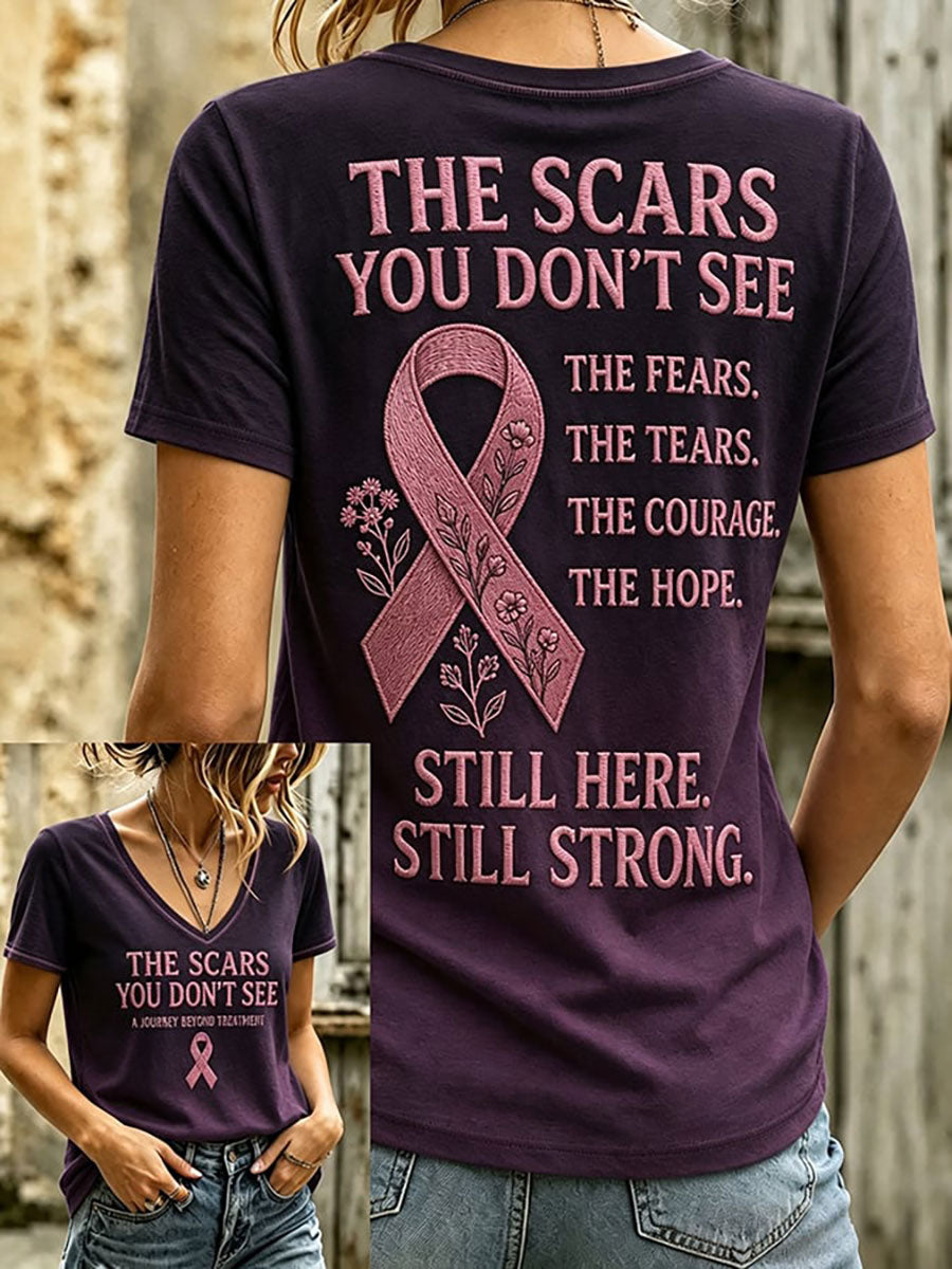 Women's Breast Cancer Awareness Graphic Casual T-Shirt