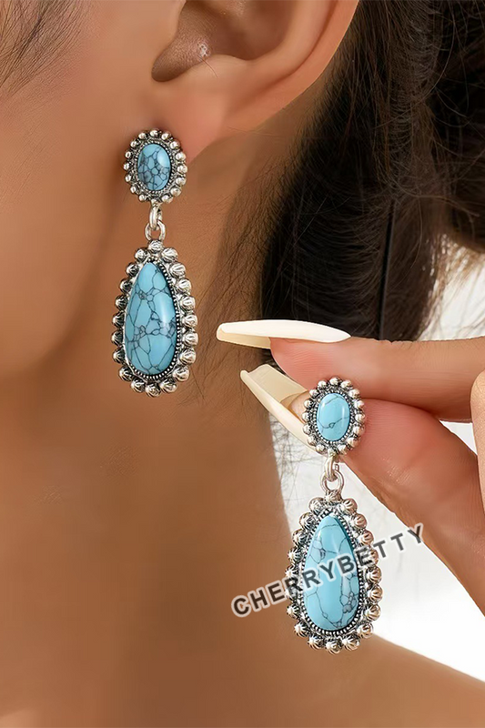 Vintage Boho Turquoise Earrings