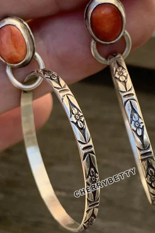 Boho Vintage  Hoop Earrings