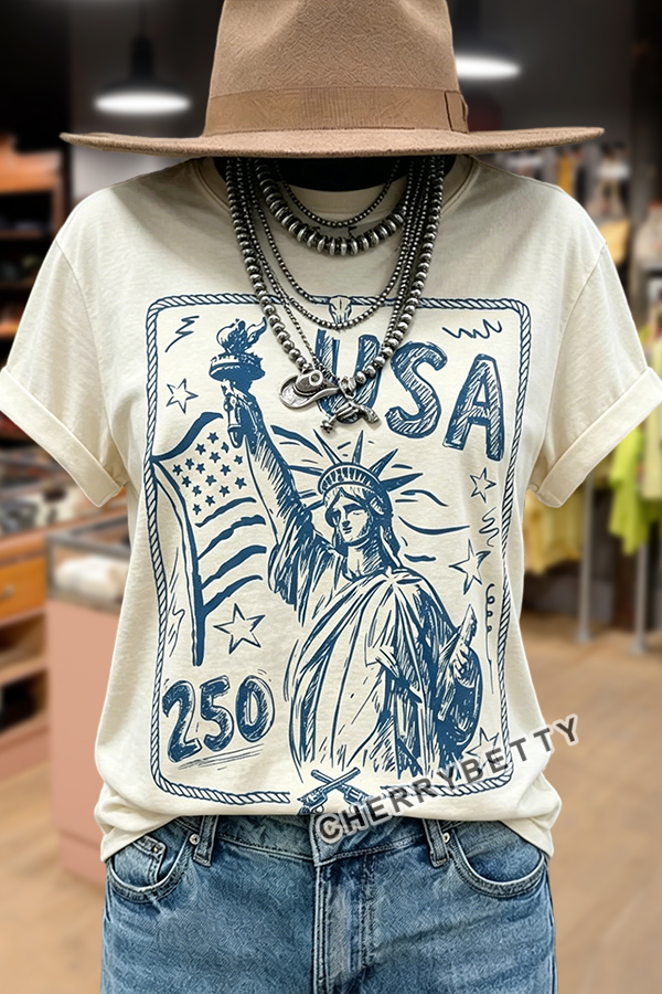 USA Liberty 250th Print Short Sleeve T-Shirt