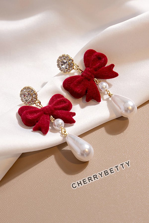 Vintage Christmas Bow Earrings