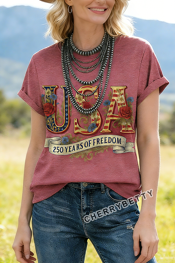 USA Print Short Sleeve T-Shirt