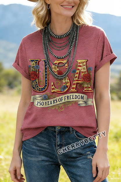 USA Print Short Sleeve T-Shirt