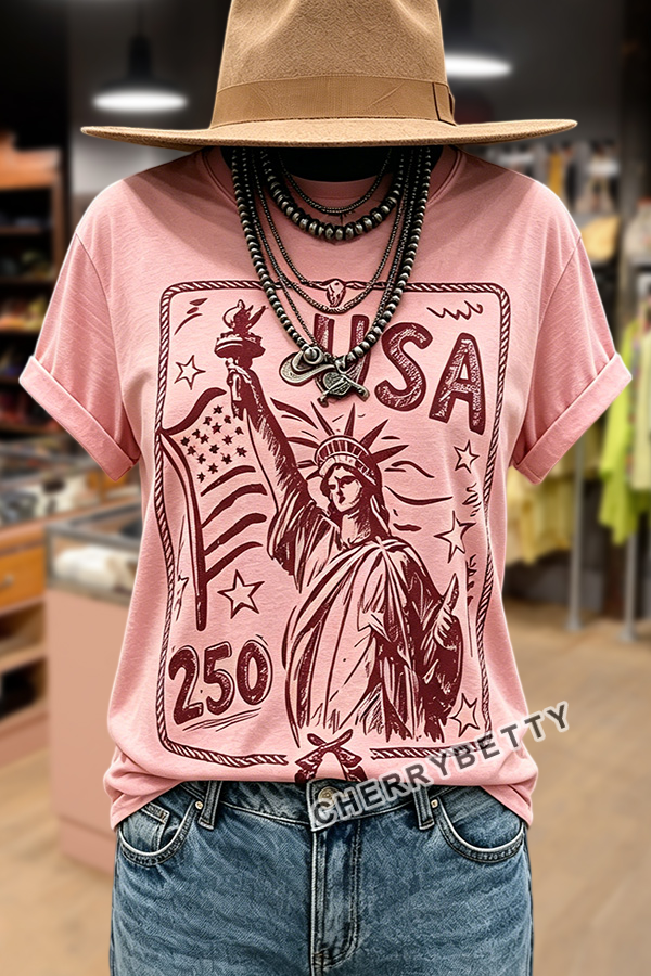 USA Liberty 250th Print Short Sleeve T-Shirt