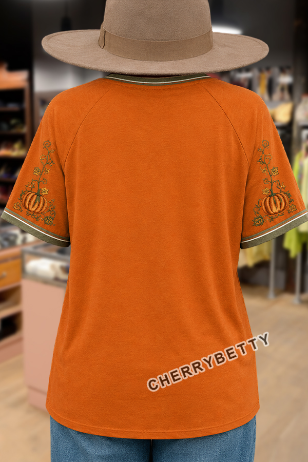 Funny Halloween Print V-Neck T-Shirt