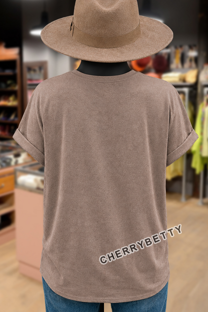 Vintage Pumpkin Print Round Neck T-Shirt
