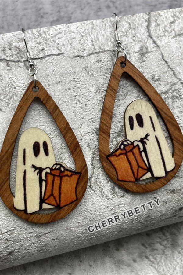 Vintage Halloween Ghost Hollow Out Earrings