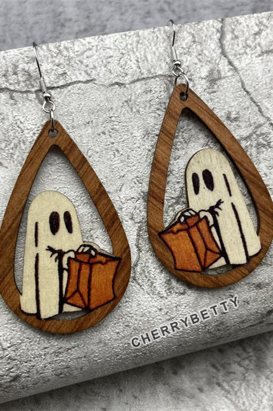 Vintage Halloween Ghost Hollow Out Earrings