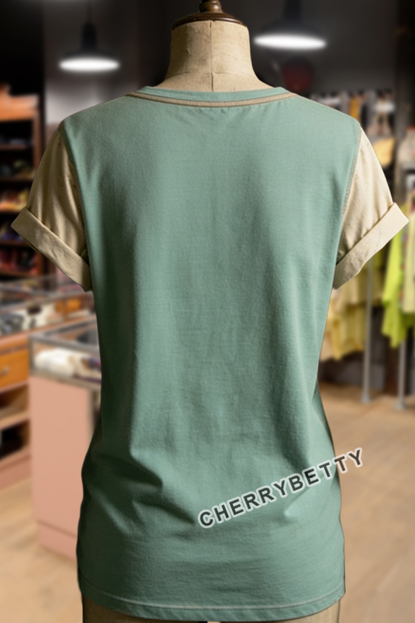 Vintage Contrast Floral Print T-Shirt