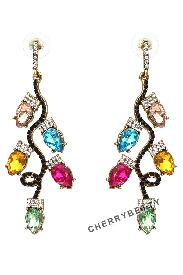 Colorful Christmas Lights Earrings