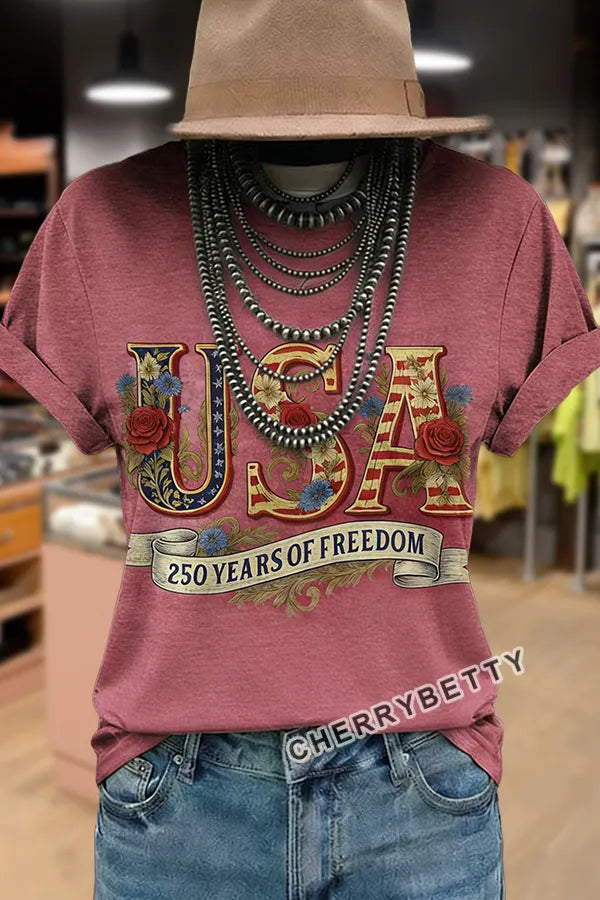 USA Print Short Sleeve T-Shirt