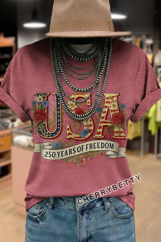 USA Print Short Sleeve T-Shirt