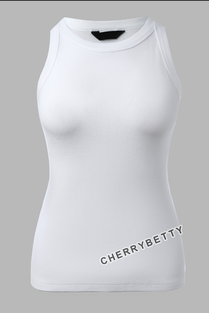 Casual O-Neck Sleeveless Basic Slim Fit Skinny Tank Top(Without Pads)