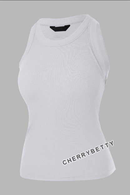 Casual O-Neck Sleeveless Basic Slim Fit Skinny Tank Top(Without Pads)